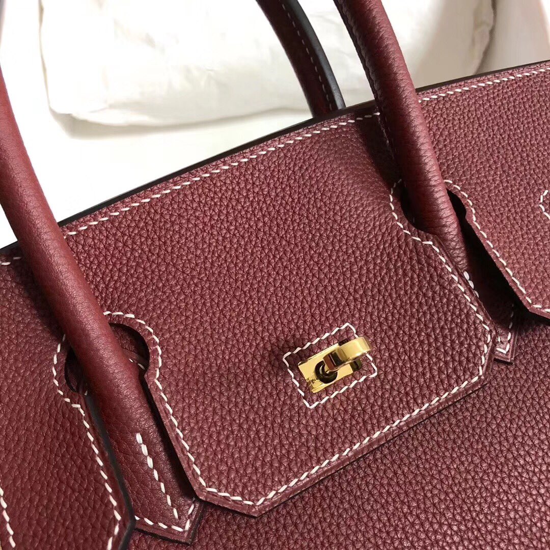 Hermes Birkin 35CM Togo Leather Handbag Burgundy